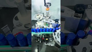 Máquina de etiquetagem automática # linha de enchimento e engarrafamento # linha de engarrafamento # automação de fábrica # máquina de etiquetagem