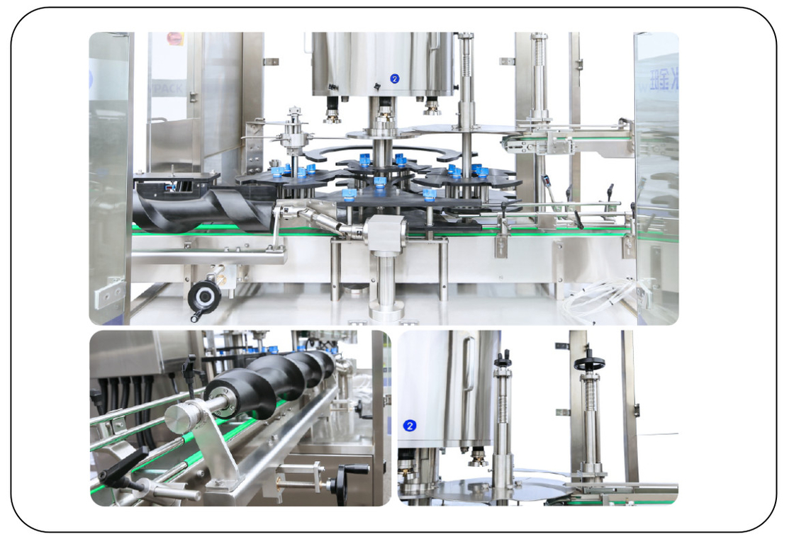 SUS304 Frame Six Head Automatic Rotary Capping Machine para pesticidas em tambores de 1-5L