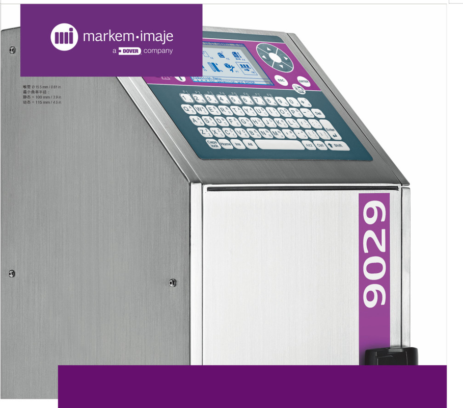 Markem·Imaje 9029 Pequena impressora a jato de tinta de caracteres 100-240VAC, 50/60Hz, 34W