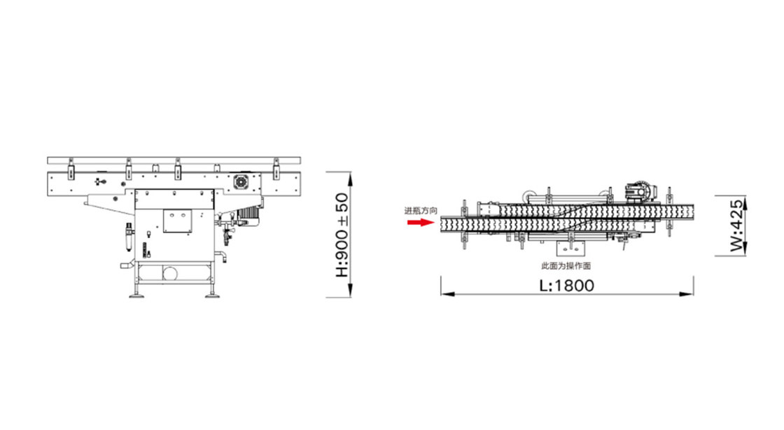 1800×425×900mm QX-2 Dispositivo de limpeza de correia transportadora 220V 50Hz 0.1KW