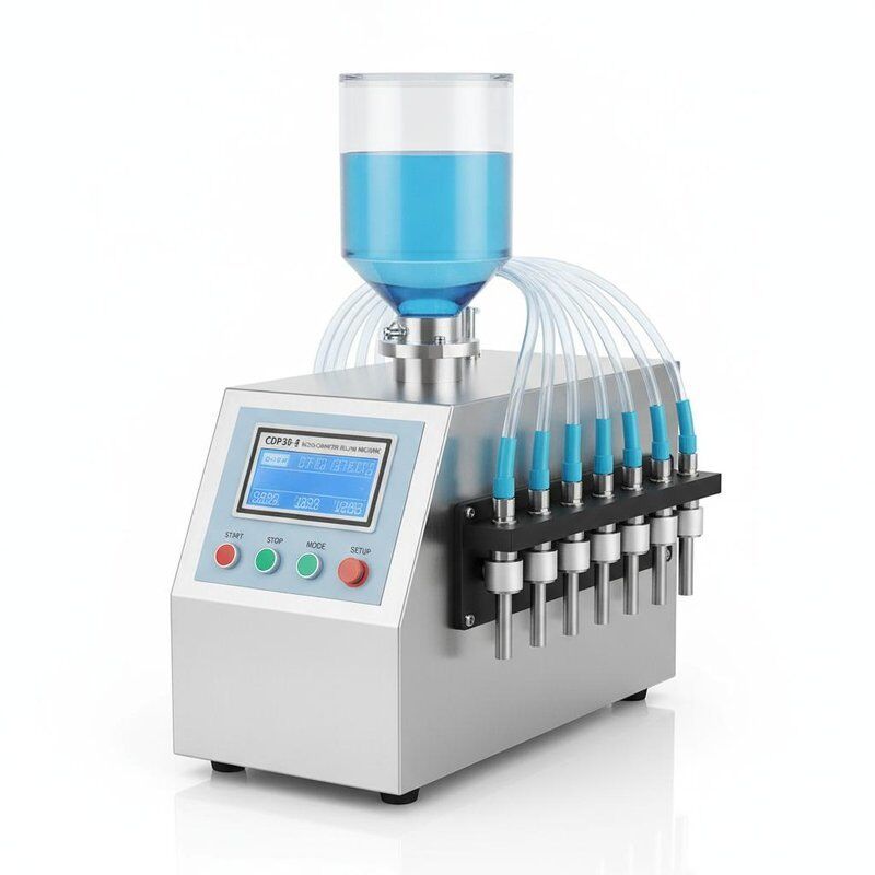 Máquina de Enchimento Microcomputadorizada Controlada por PLC com Feedback de Peso de Balança Elétrica e Estrutura em Aço Inoxidável 304