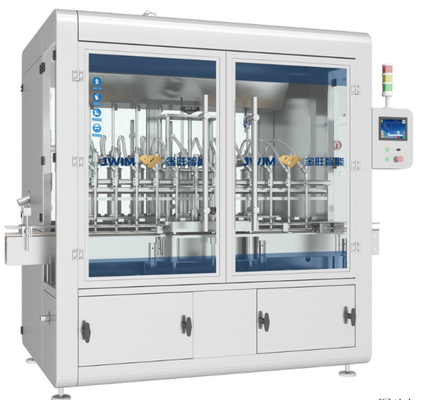 Máquina de enchimento líquida química de enchimento do óleo de lubrificação da máquina de enchimento do pistão do inseticida de 6000 cabeças da garrafa 16 de BPH 100ml